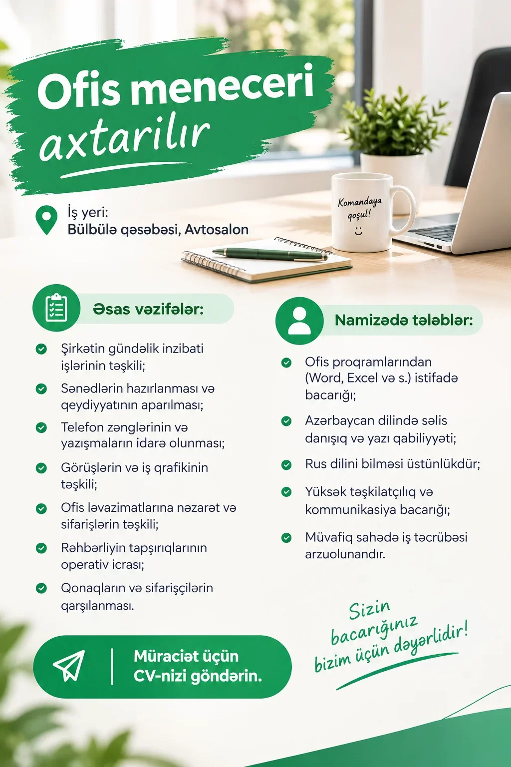 İş təklif edirəm