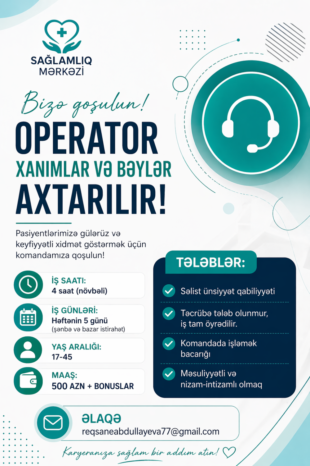 İş təklif edirəm