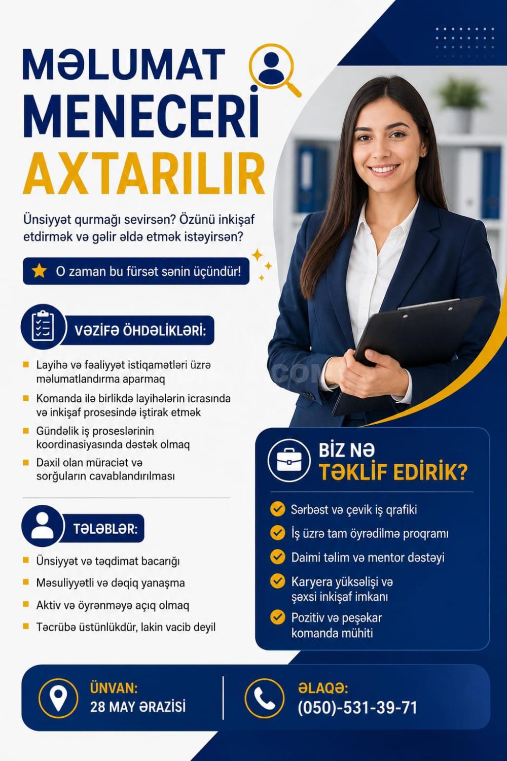 İş təklif edirəm