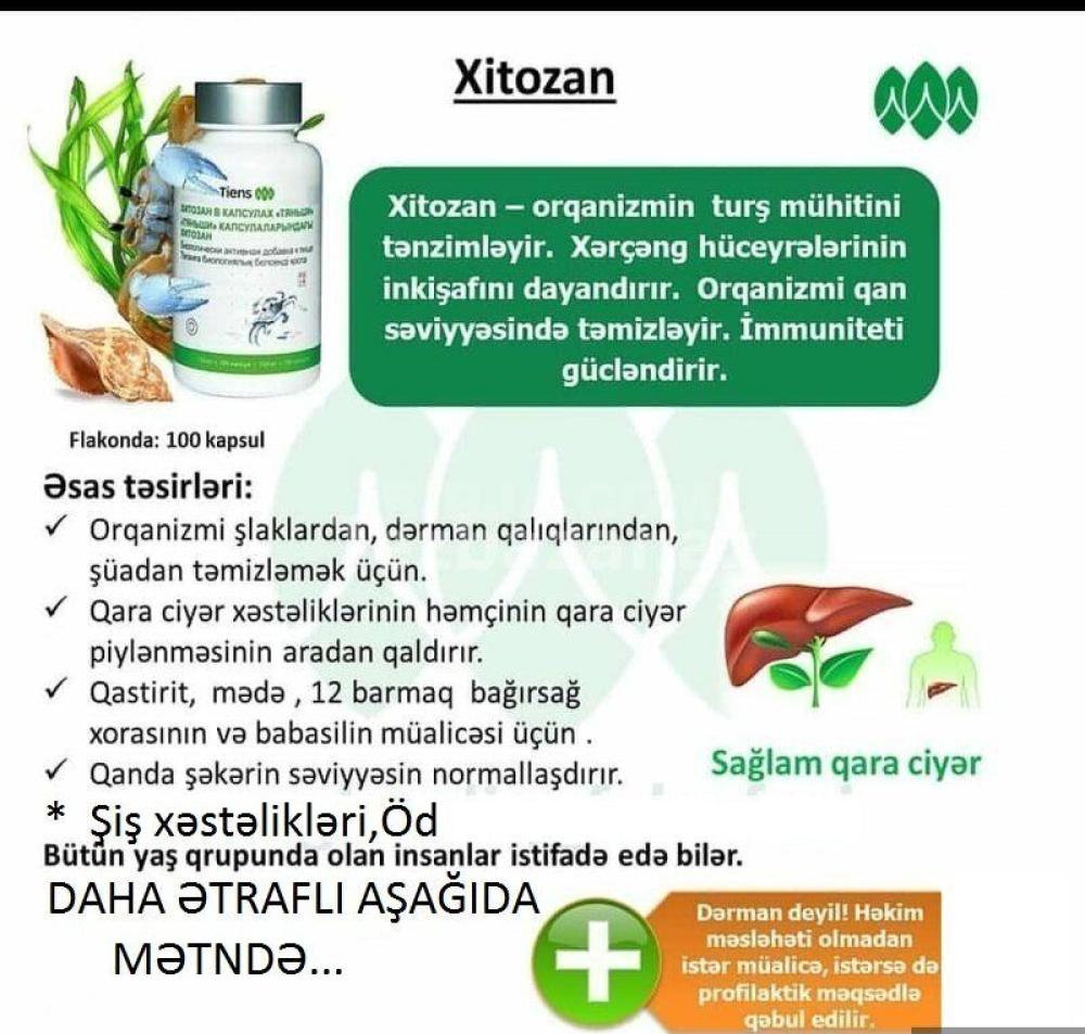 Xitozan-Mədə Bağırsaq Mədəaltı Vəz Ağ-Qara Ciyər Varikoz Təzyiq Şiş — Dərman