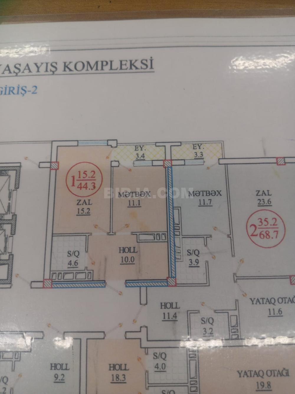 Satılır 1 otaqlı, m.İnşaatçılar