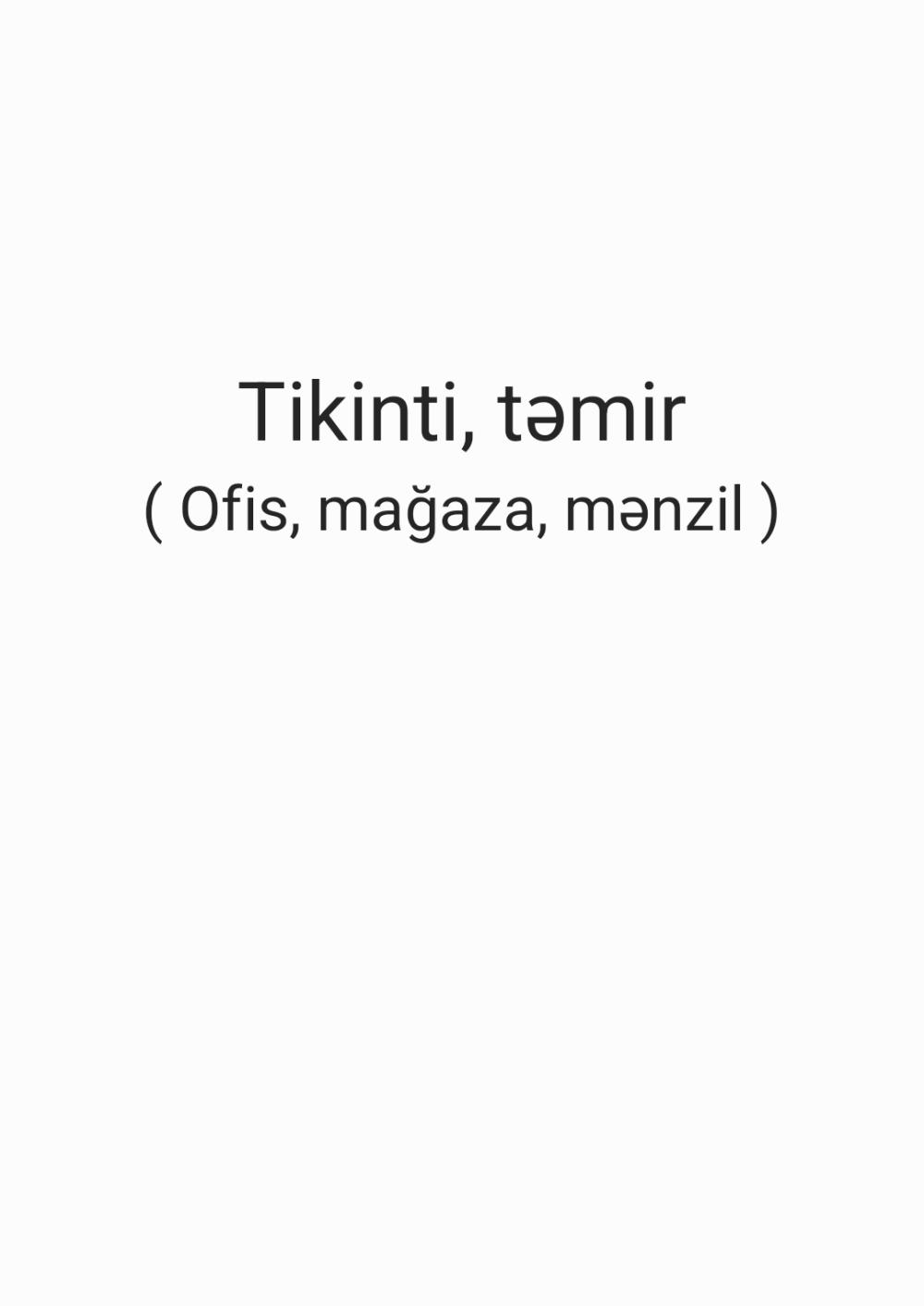 Tikinti və təmir